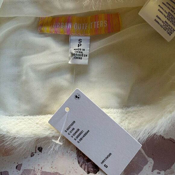 Urban Outfitters fuzzy fur tank cami ivory new - Picture 4 of 9
